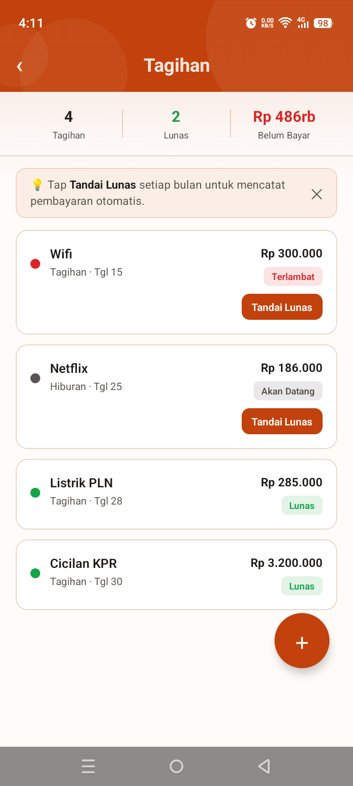 Tagihan Rutin